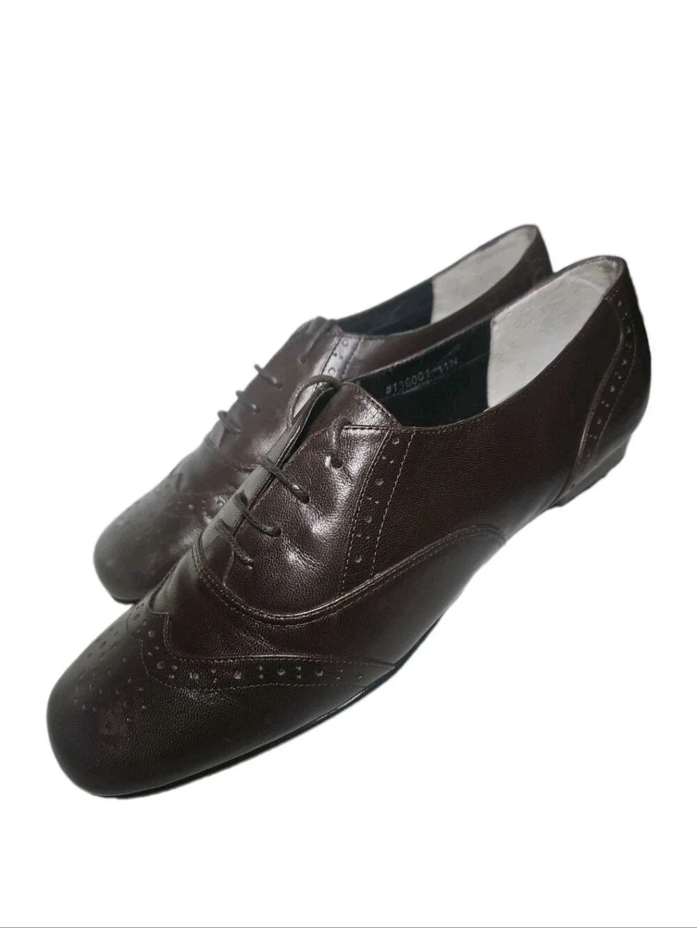 Xapeal Dapper Women Leather Sz11N Brown VTG Oxford Wingtip Flat Academia Work[8A
